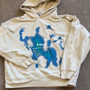 Aelfric Eden Cream and Blue Handprint Hoodie